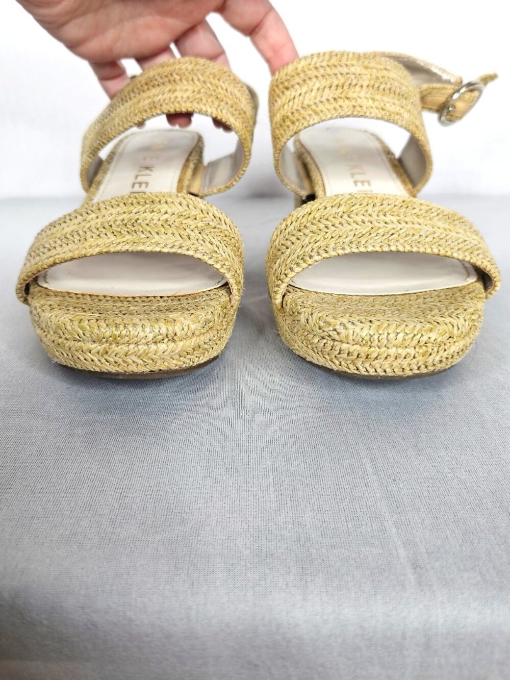 Anne Klein Raffia Platform Sandals | Coastal Resort Heels | Women's Size 6.5 - Picture 6 of 14